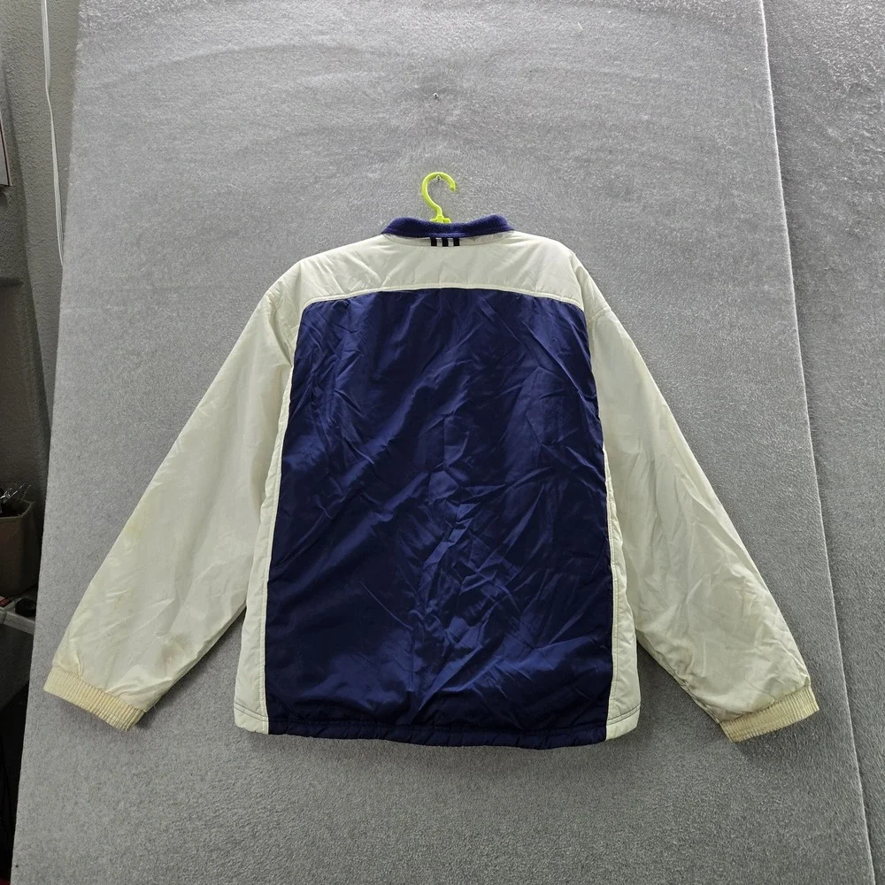 VINTAGE Adidas Men Jacket XL Blue Reversible Colorblock Zipper Parka READ